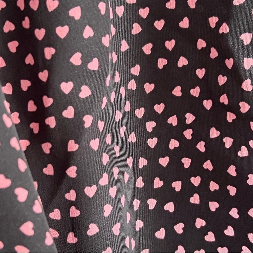 ZARA Ruched Pink Hearts All Over Print Long Sleeve Mini Dress Valentine - Picture 7 of 15